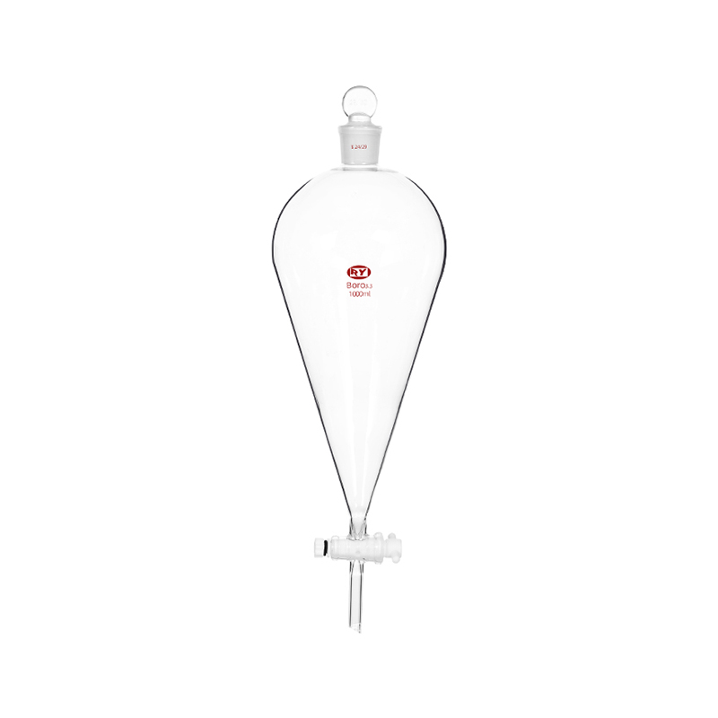 Pear-Shaped Separatory Funnel (PTFE Plug)